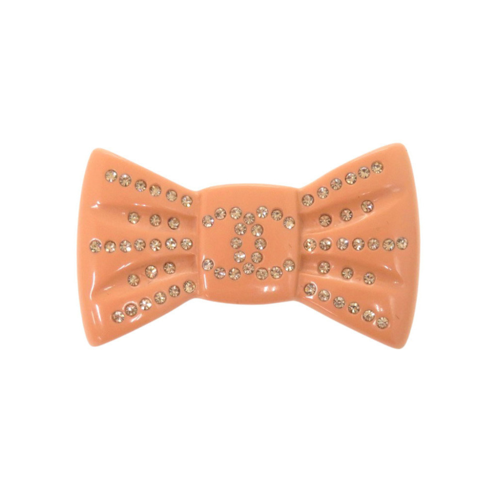 CHANEL Pink Logo Brooch